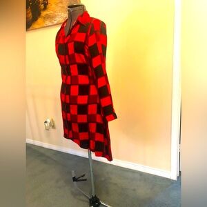 Big Dart Short To Long Checkered Shirt Dress